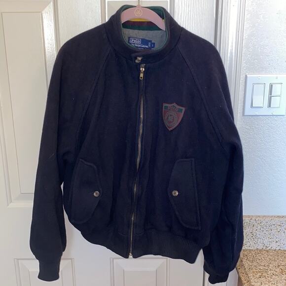 Polo Ralph Lauren Men’s Wool Varsity Bomber Jacket EUC Sz Lg Wool Cotton - Picture 11 of 11